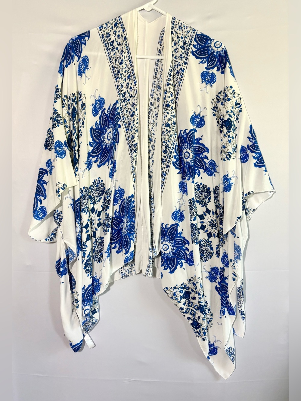 Blue & White Kimono or Swim Cover